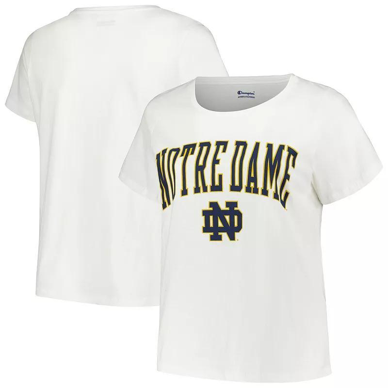 Womens Profile White Notre Dame Fighting Irish Plus Size Arch Over Logo Scoop Neck T-shirt Product Image