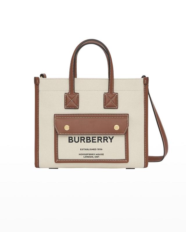 burberry Mini Towner Horseferry Print Canvas & Leather Tote Product Image