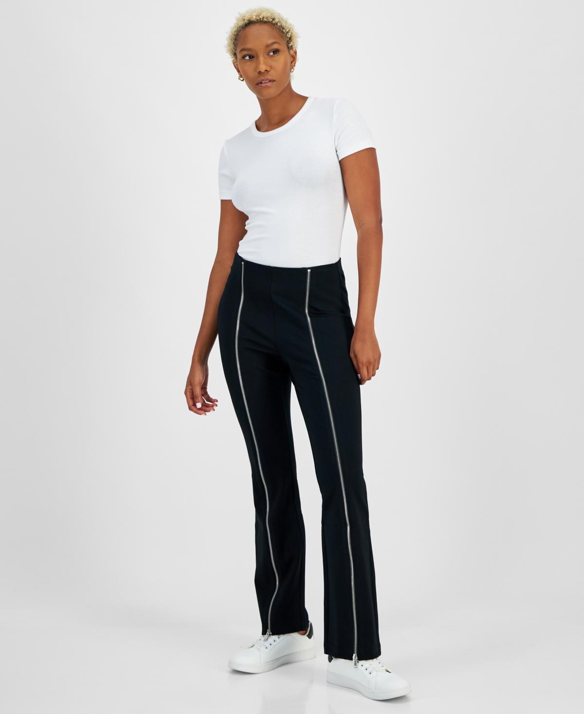 Bar Iii Womens Front-Zip Ponte-Knit Pants, Created for Macys Product Image