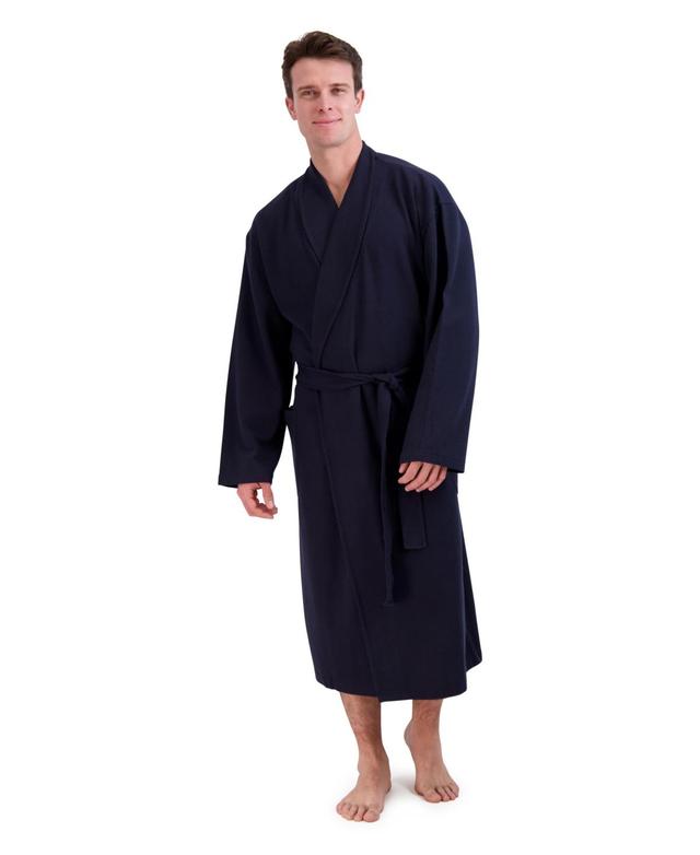 Mens Hanes Cotton Waffle Robe, Blue Product Image