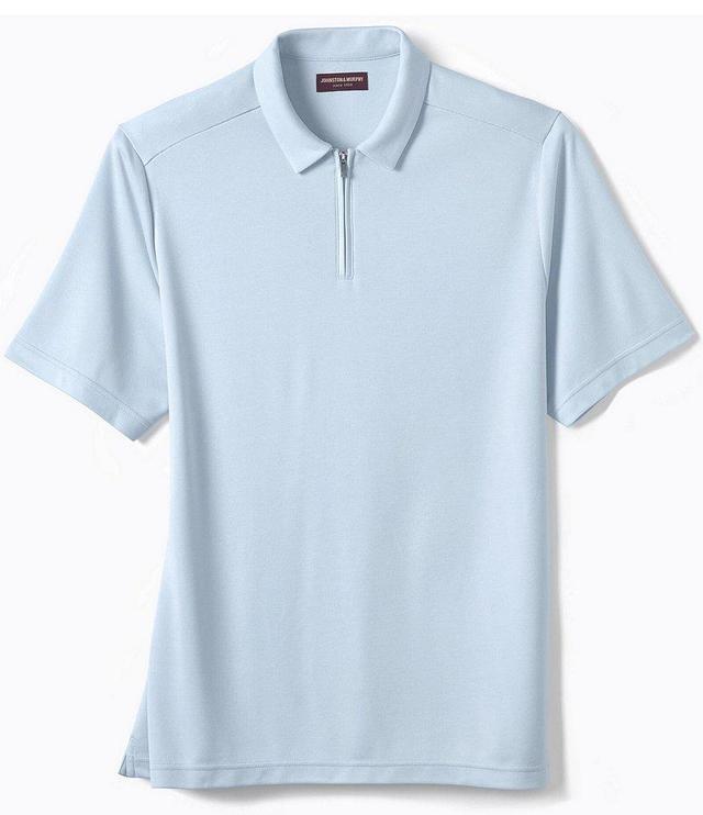 Johnston & Murphy Vintage Birdseye Quarter-Zip Short Sleeve Polo Shirt Product Image