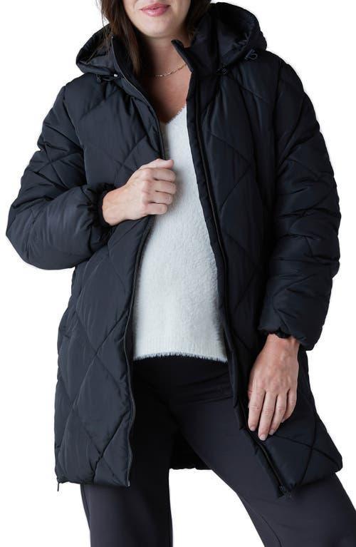 Ingrid & Isabel Quilted Longline Maternity Puffer Coat Product Image