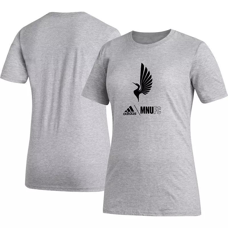 Womens adidas Heather Gray Minnesota United FC AEROREADY Club Icon T-Shirt Product Image