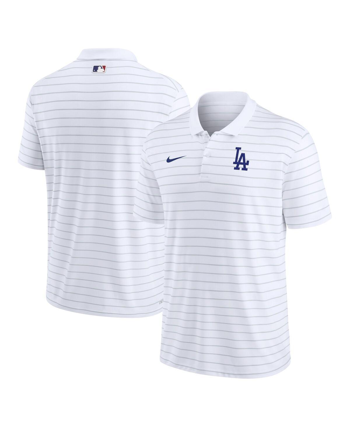 Mens Nike White Los Angeles Dodgers Authentic Collection Victory Striped Performance Polo Product Image