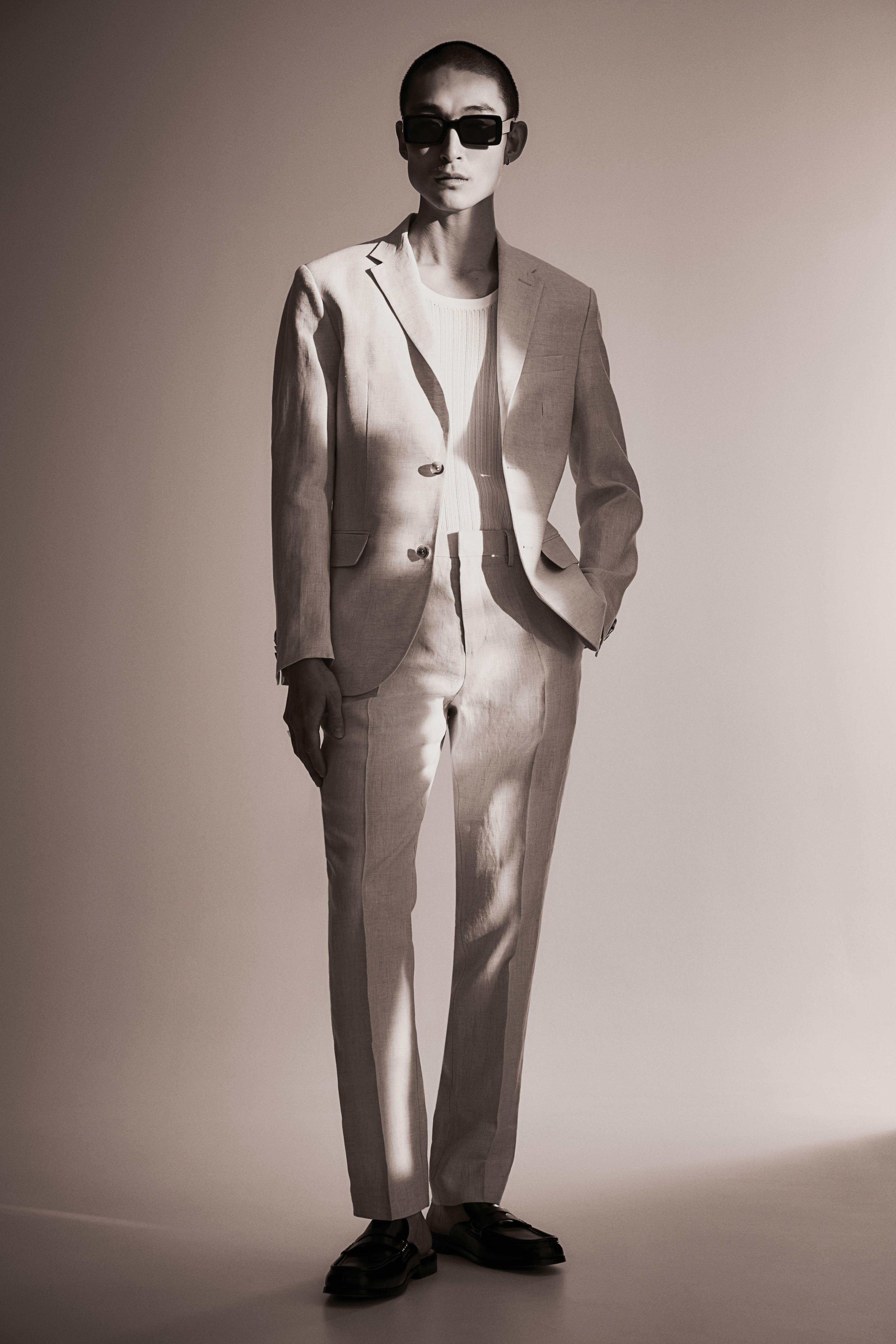 Slim Fit Linen Suit Pants Product Image