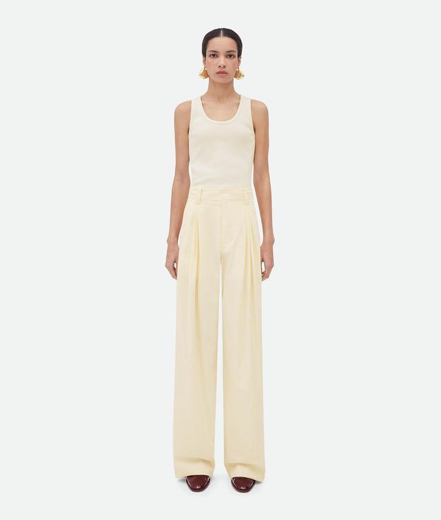 Women's Cotton Silk Trousers in Parchment Product Image