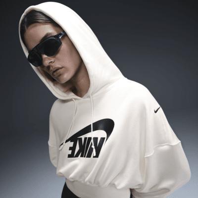 Womens Nike Sportswear Oversized Cropped French Terry Pullover Hoodie Product Image