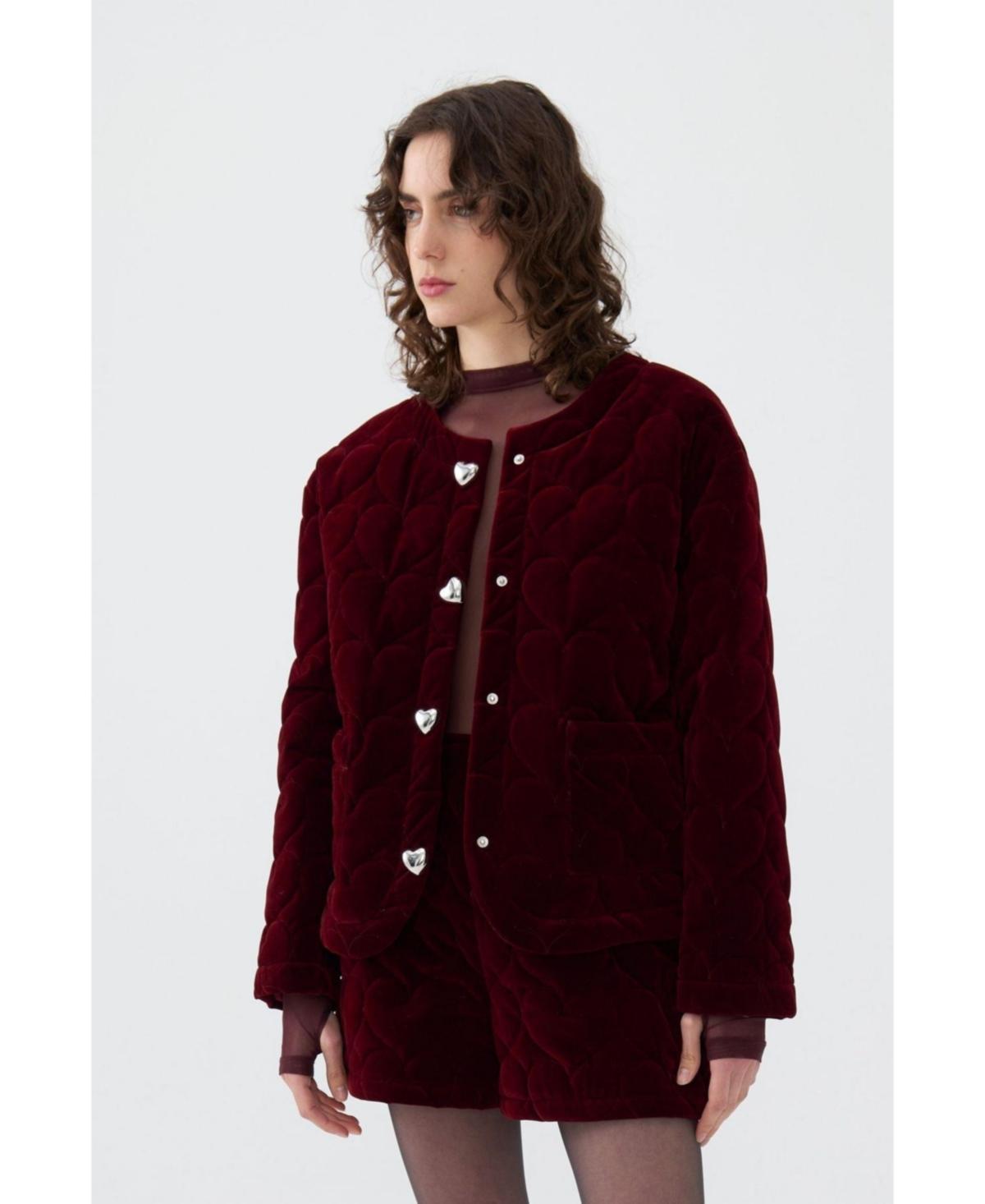 Nocturne Womens Collarless Quilted Jacket Product Image