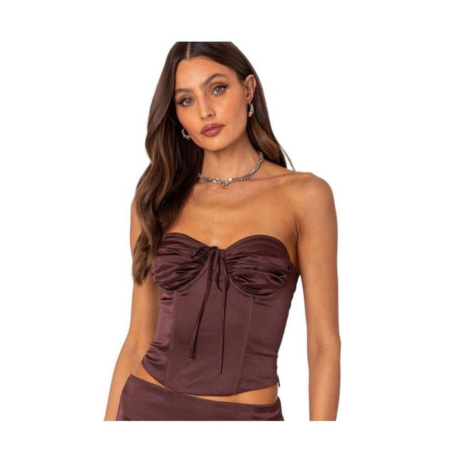 Womens Bea satin lace up corset top Product Image