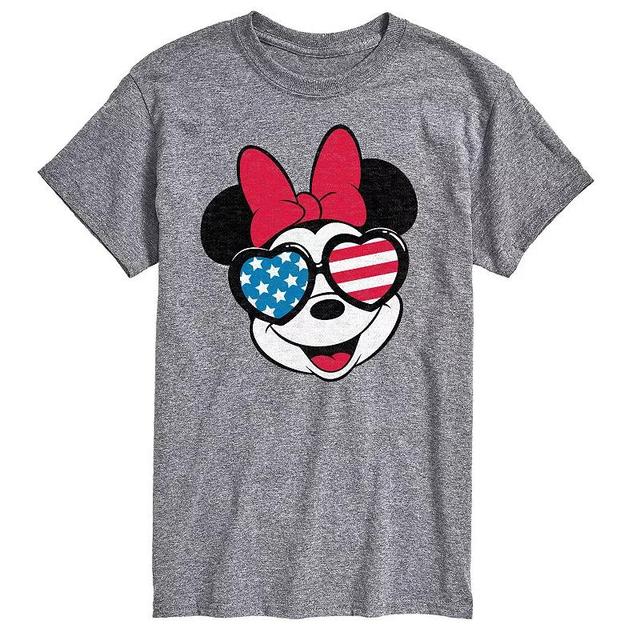 Disneys Minnie Mouse Big & Tall Flag Glasses Graphic Tee, Mens Product Image