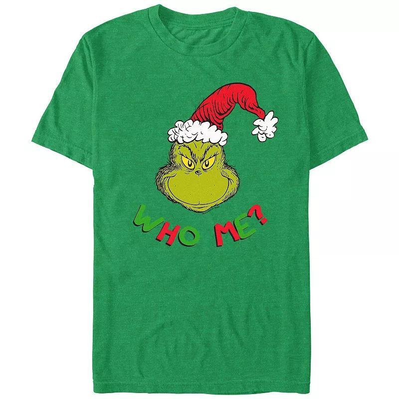 Big & Tall Dr. Seuss Grinch Who Me? Graphic Tee, Mens Kelly Grey Product Image