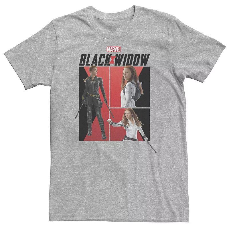 Big & Tall Marvel Black Widow Comic Panels Tee, Mens Athletic Grey Product Image