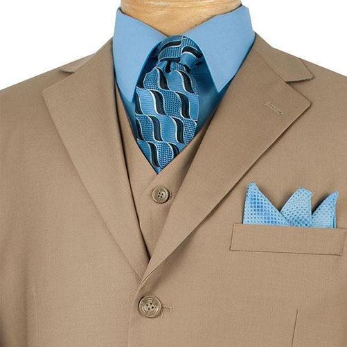 Avalon Collection - Regular Fit Men's Suit 3 Button 3 Piece Khaki Product Image