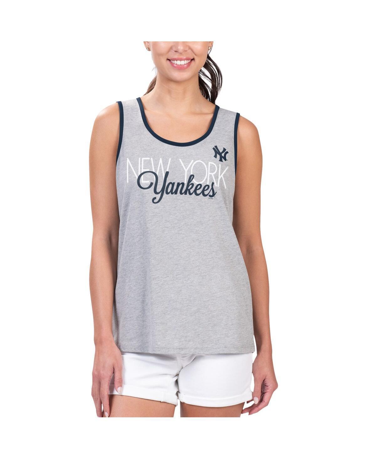 Womens G-iii 4Her by Carl Banks Gray New York Yankees Fastest Lap Tank Top Product Image