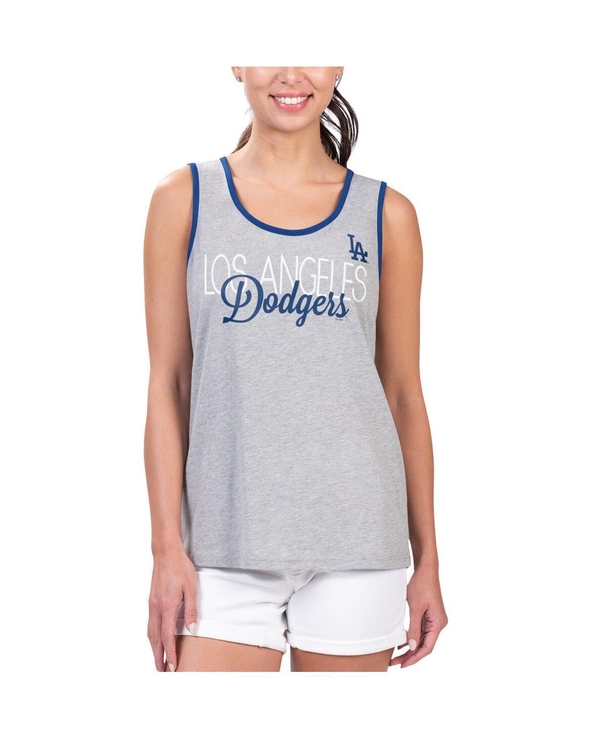 Womens G-iii 4Her by Carl Banks Gray Los Angeles Dodgers Fastest Lap Tank Top Product Image