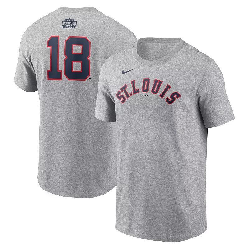 Mens Nike Jordan Walker Gray St. Louis Cardinals 2024 Rickwood Classic Fuse Name & Number T-Shirt Product Image