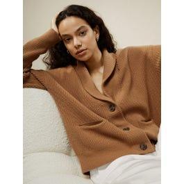 Wool-Cashmere Blend Shawl Collar Cardigan Product Image