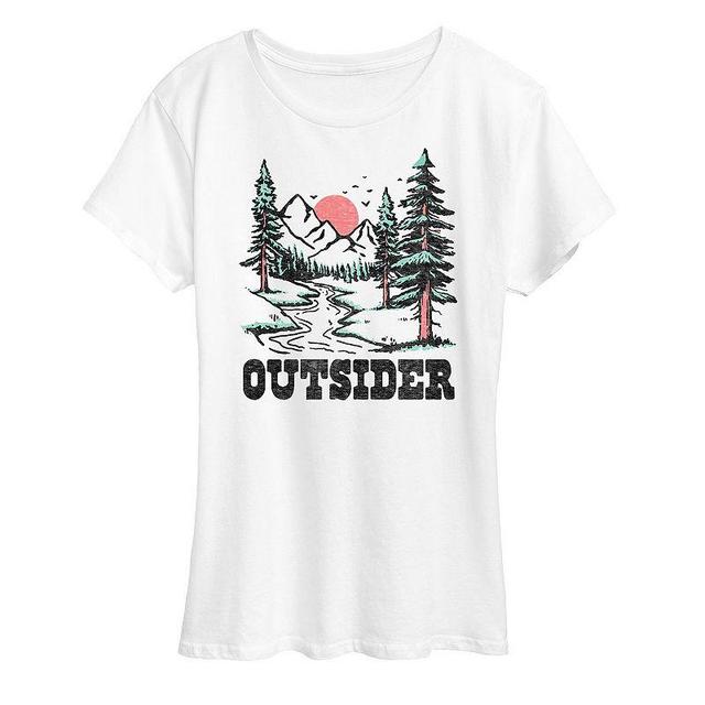 Womens Outsider Trees Mountains Graphic Tee Product Image