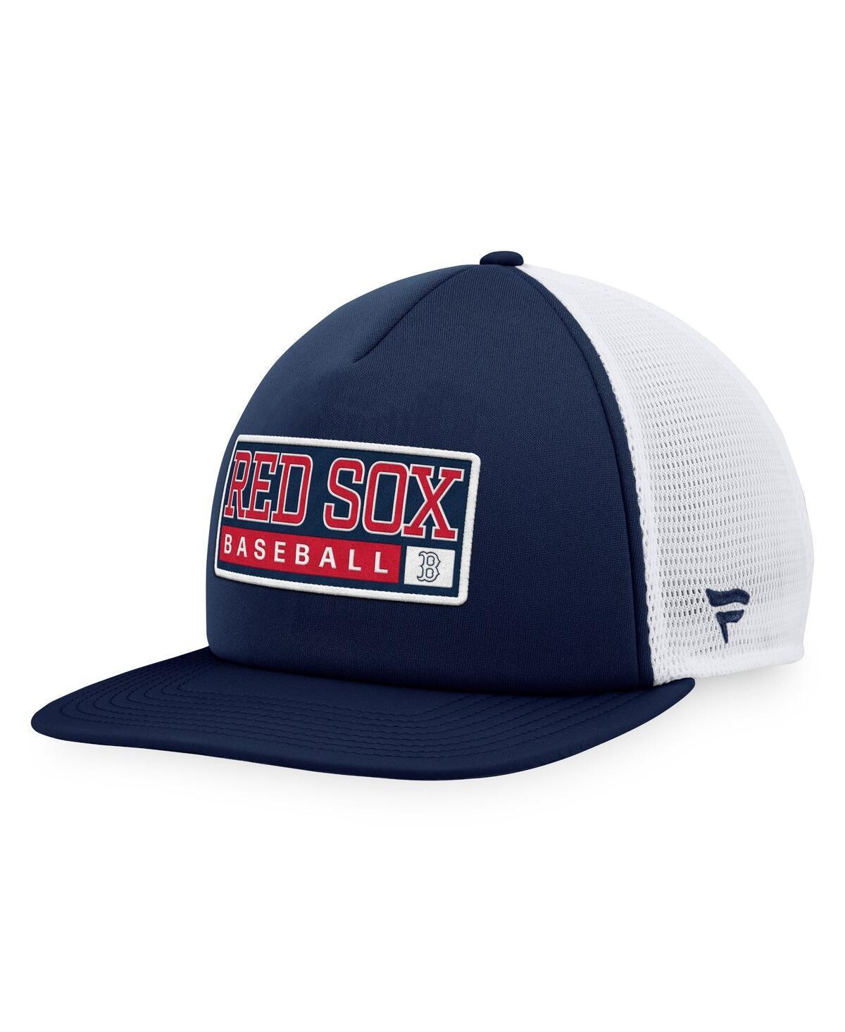 Mens Majestic /White Boston Red Sox Foam Trucker Snapback Hat, Blue Product Image