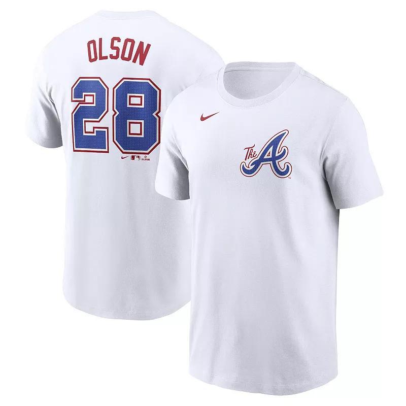 Mens Nike Matt OlsonWhite Atlanta Braves City Connect Fuse Name & Number T-Shirt Product Image