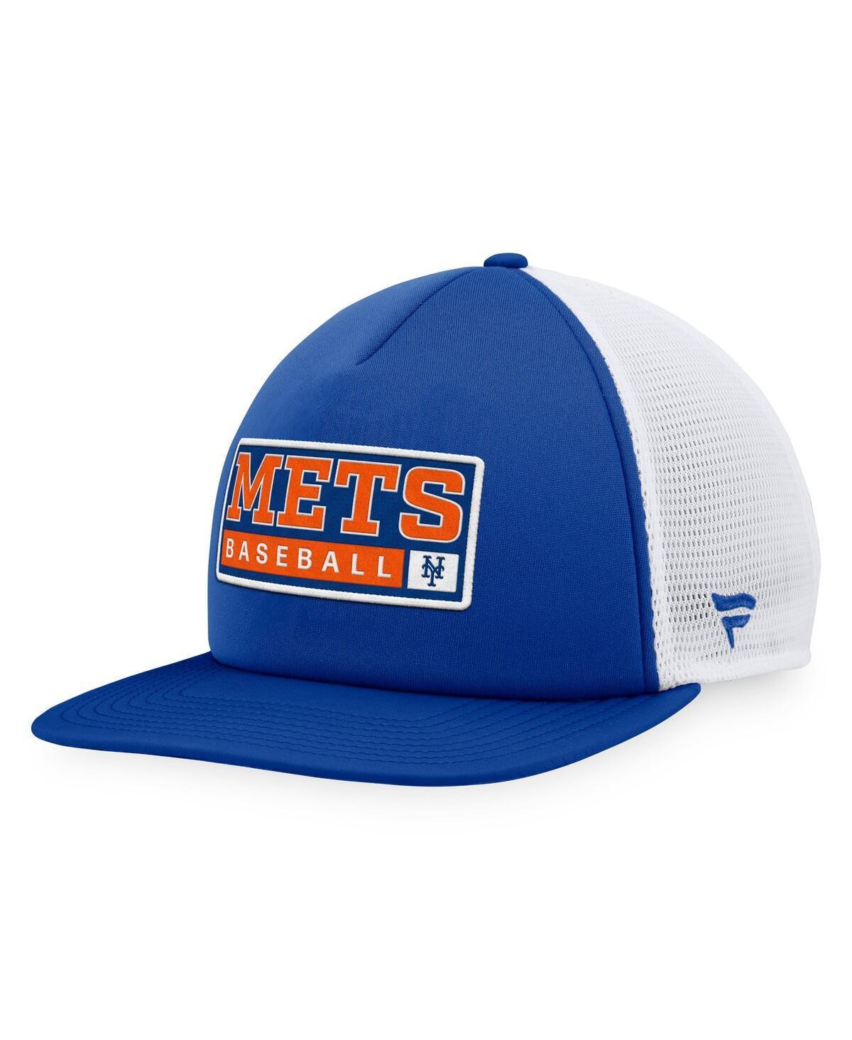 Mens Majestic Royal/White New York Mets Foam Trucker Snapback Hat Product Image