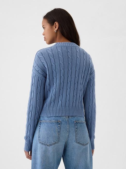 Cable-Knit Cropped Sweater Product Image