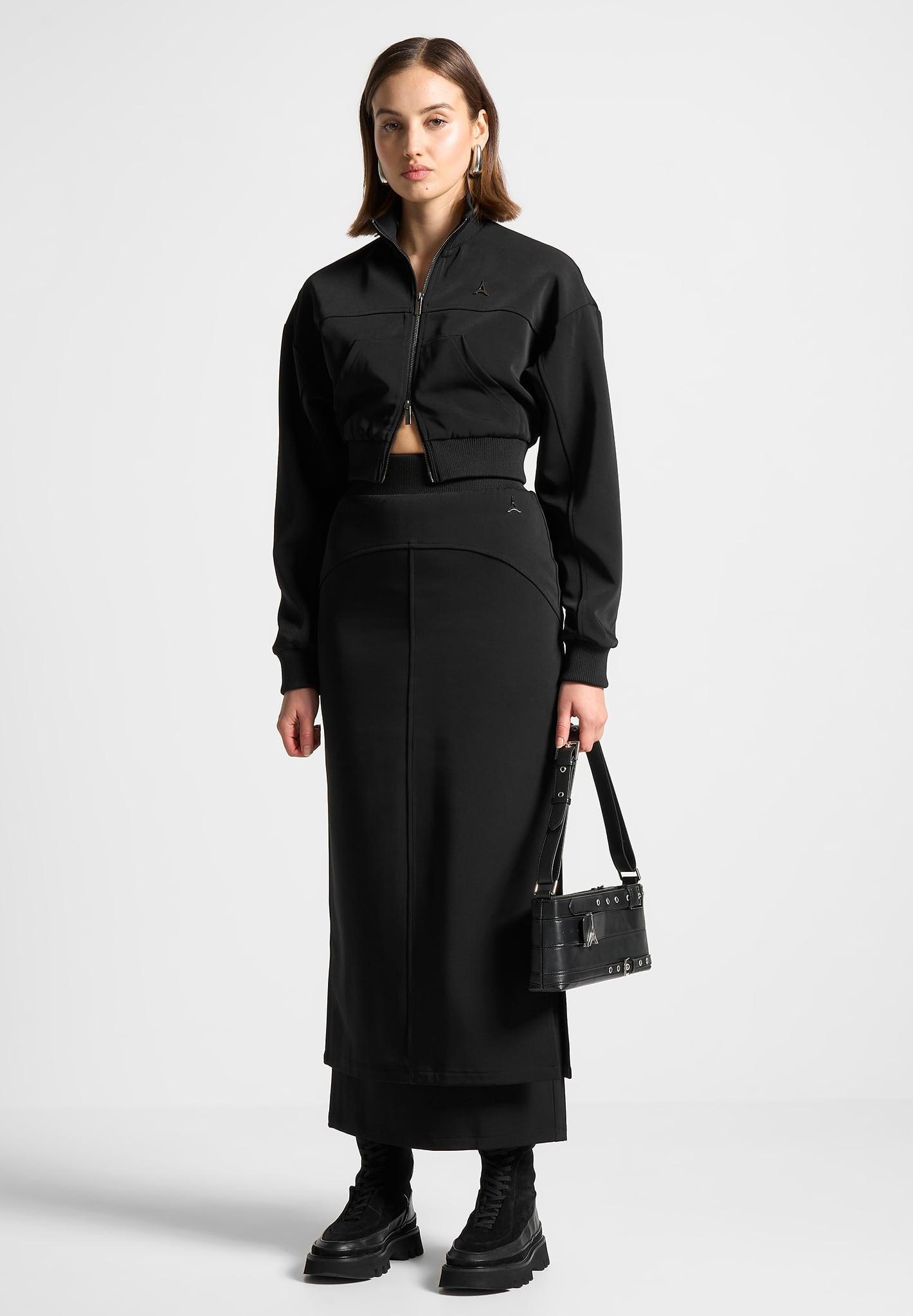 Layered Midaxi Skirt - Black Female Product Image