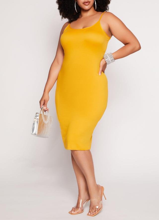 Womens Plus Size Basic Scoop Neck Cami Midi Dress Product Image