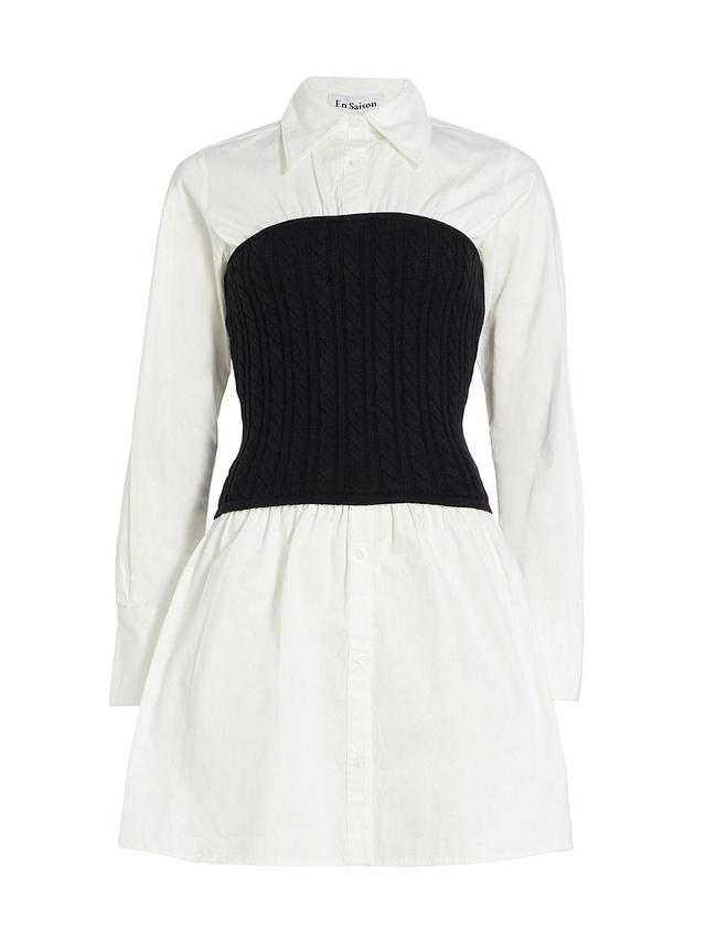 Womens Waverly Cotton & Cable-Knit Shirtdress Product Image