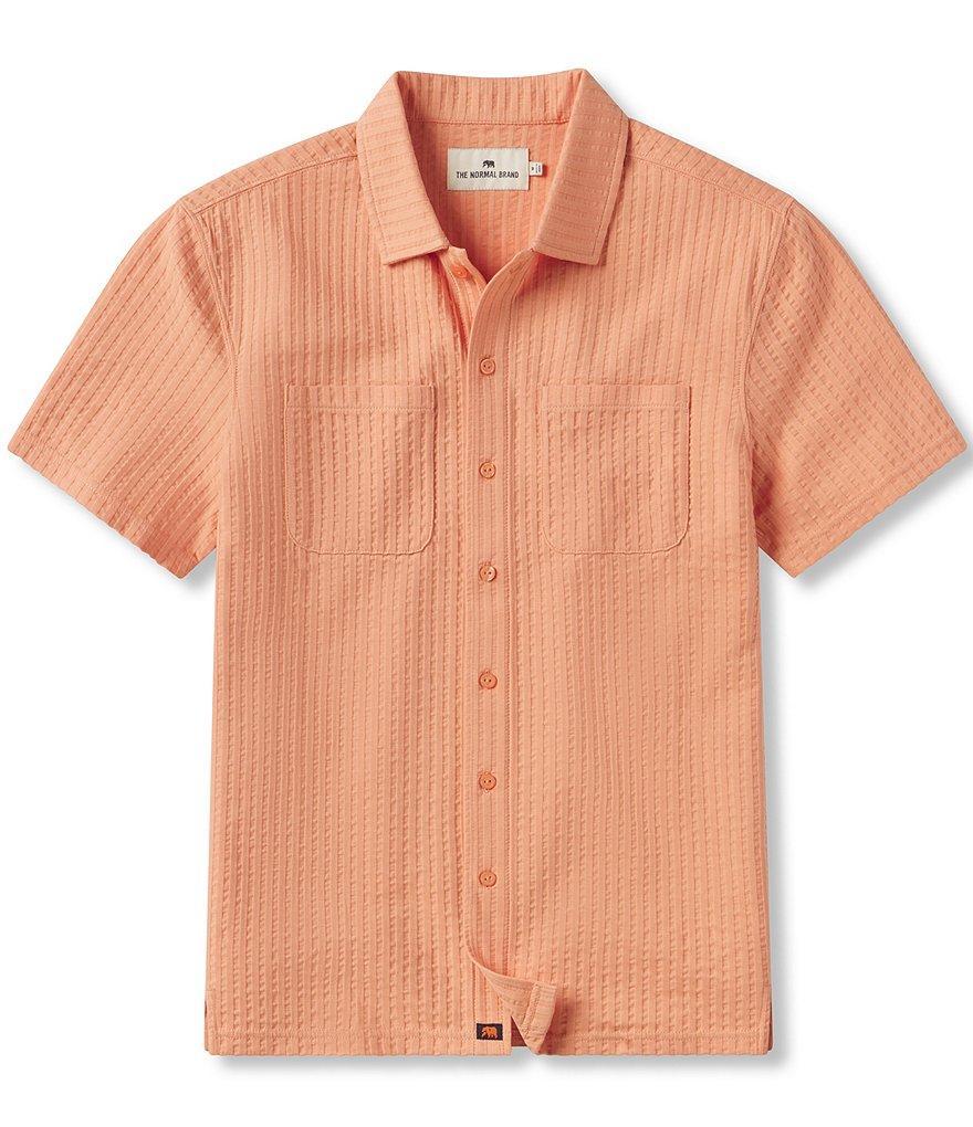 The Normal Brand Short Sleeve Knit Getaway Button Up Shirt Product Image