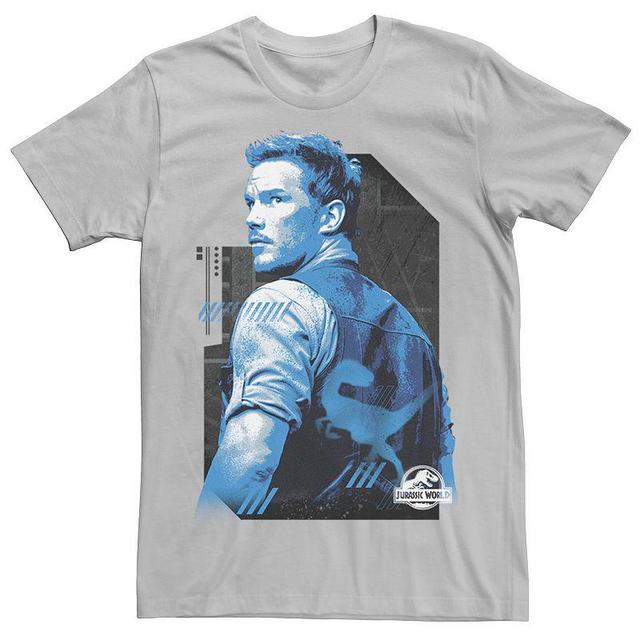 Mens Jurassic World Owen Blue Tone Portrait Tee Royal Grey Product Image