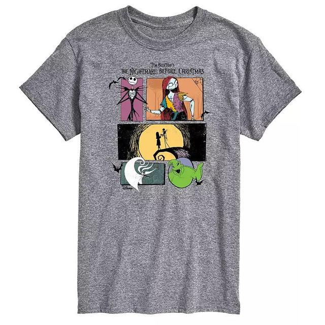 Disneys The Nightmare Before Christmas Mens Creepy Comic Graphic Tee Athletic Grey Product Image