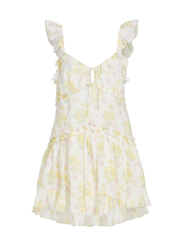 Womens Frista Floral Cotton Ruffled Minidress Product Image