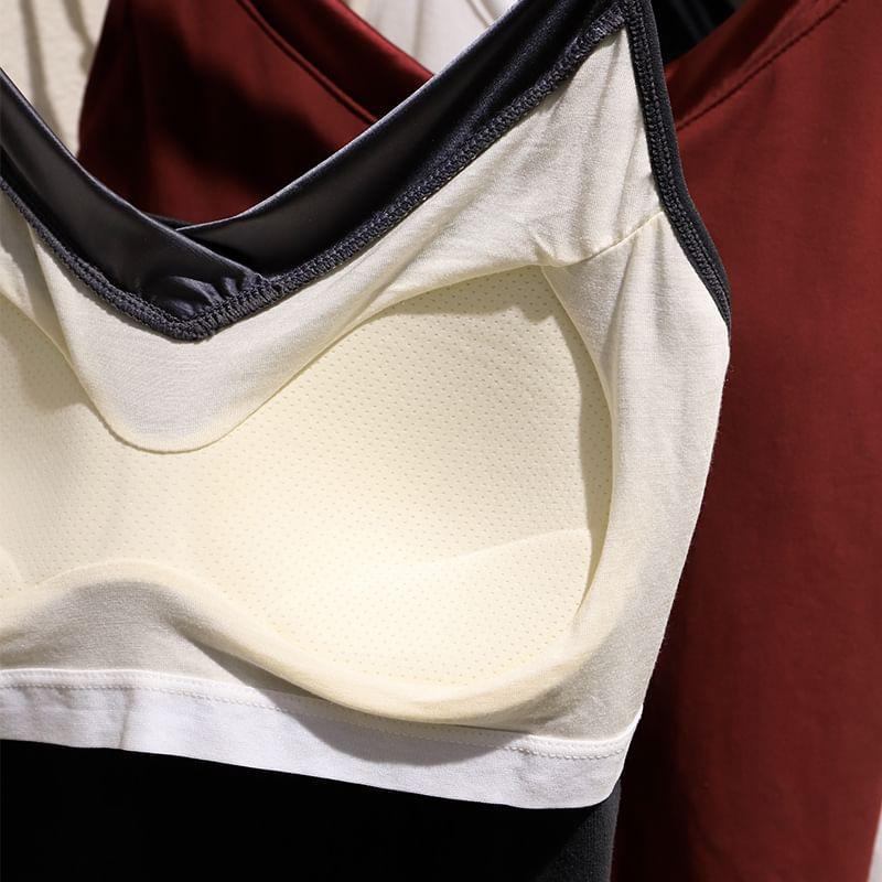 V-Neck Plain Padded Cami Top Product Image