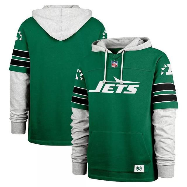 Mens 47 Kelly New York Jets Double Header Blitz Throwback Cornerback Pullover Hoodie Product Image