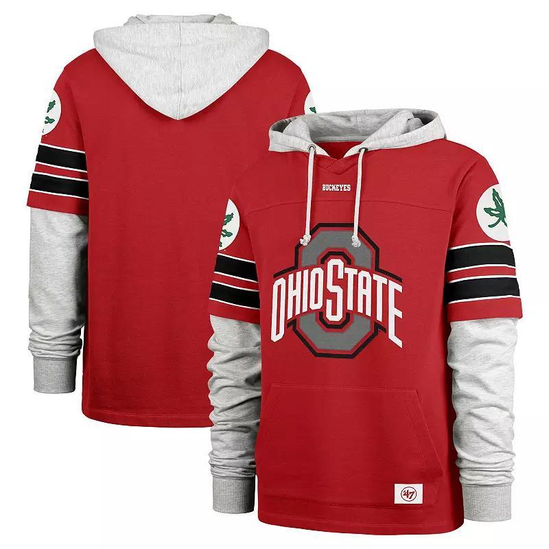 Mens 47 Scarlet Ohio State Buckeyes Big & Tall Blitz Lacer Pullover Hoodie Product Image