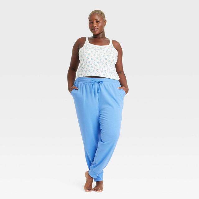 Womens Fleece Jogger Pants - Colsie Blue 1X Product Image