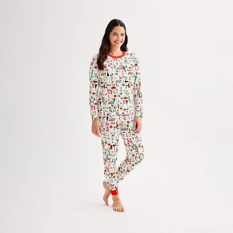 Womens Jammies For Your Families Fa La La Pajama Top & Jogger Pajama Bottoms Set Product Image