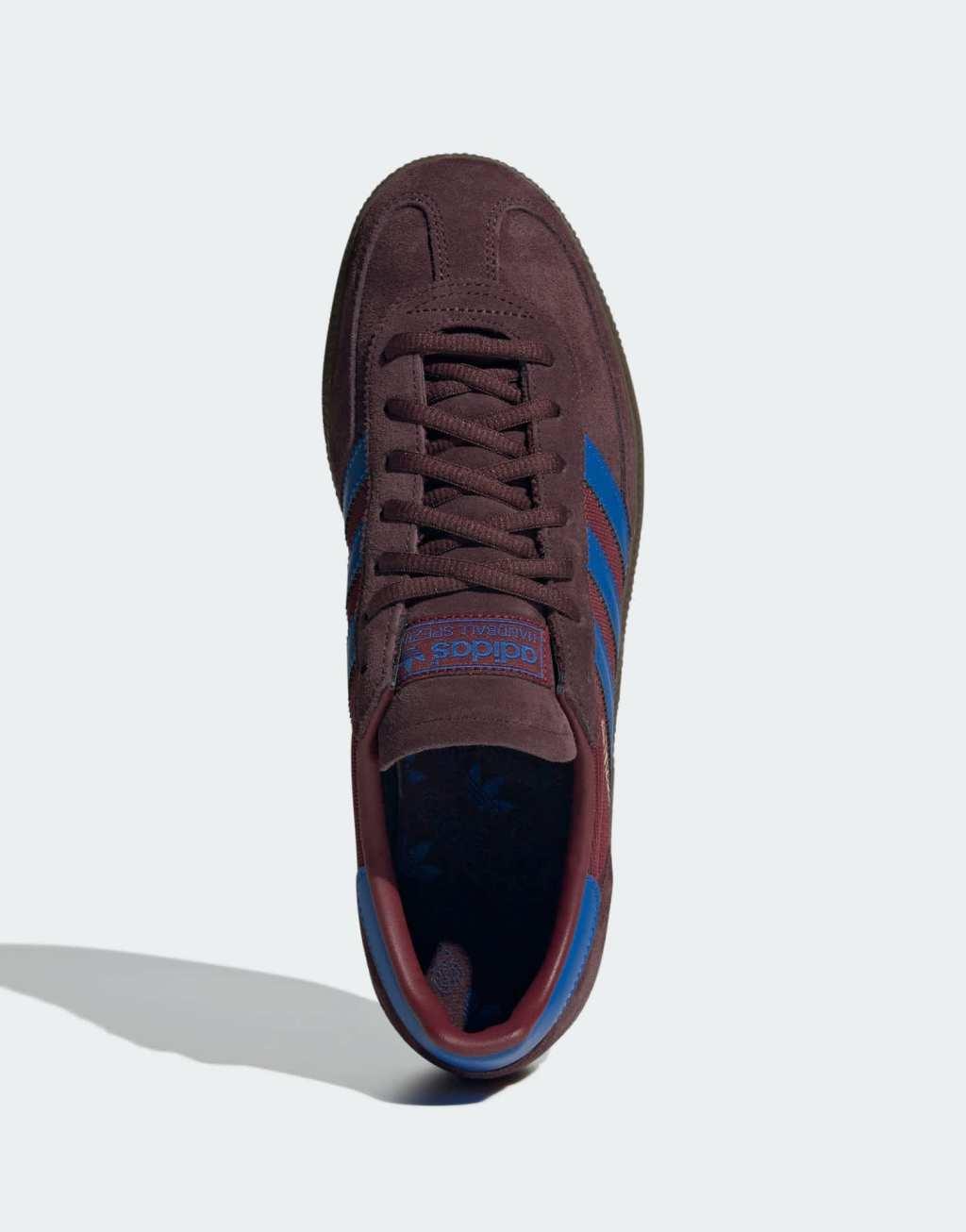 adidas Originals Handball Spezial sneakers in maroon and dark blue Product Image