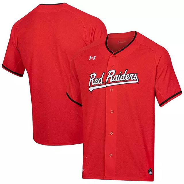 Under Armour Mens Texas Tech Raiders Softball V-Neck Jersey - Red Product Image