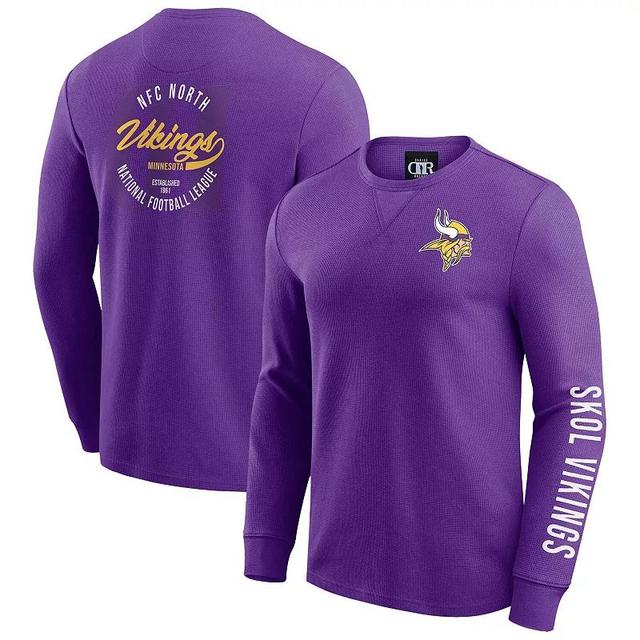 Mens Darius Rucker Collection by Fanatics Minnesota Vikings Washed Waffle-Knit Long Sleeve T-Shirt Product Image