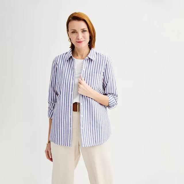 Womens Croft & Barrow Essential One Pocket Button Down Shirt Product Image