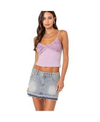 Edikted Womens Veda Ruffled Tank Top Product Image