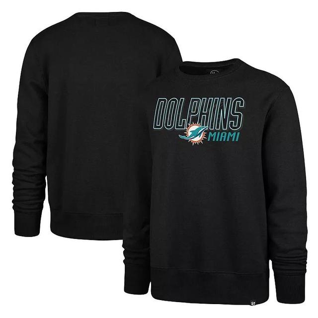 Mens 47 Brand Black Miami Dolphins Locked In Headline Pullover Sweatshirt Product Image