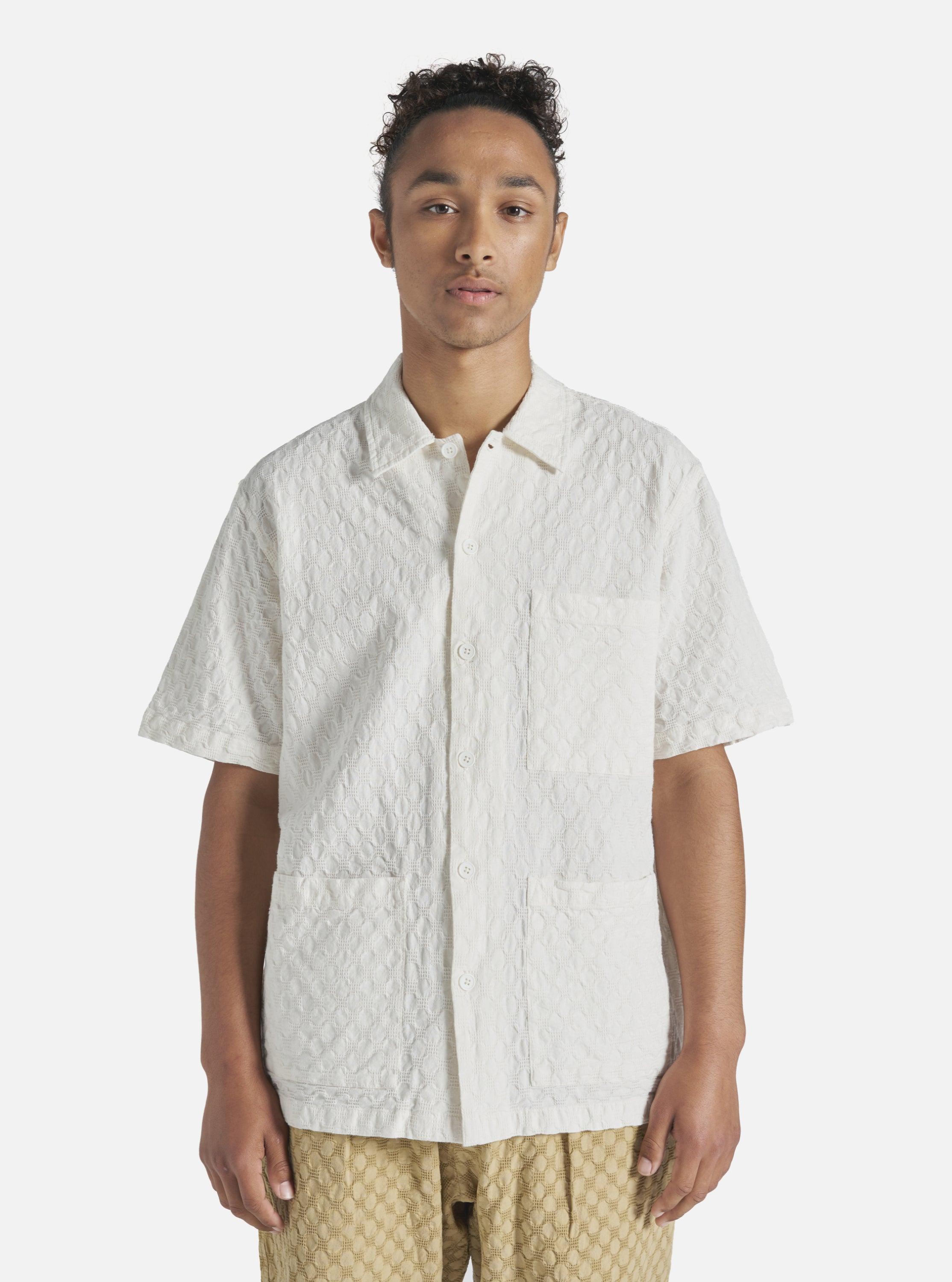 Universal Works Island Shirt in Ecru Dot Waffle Product Image