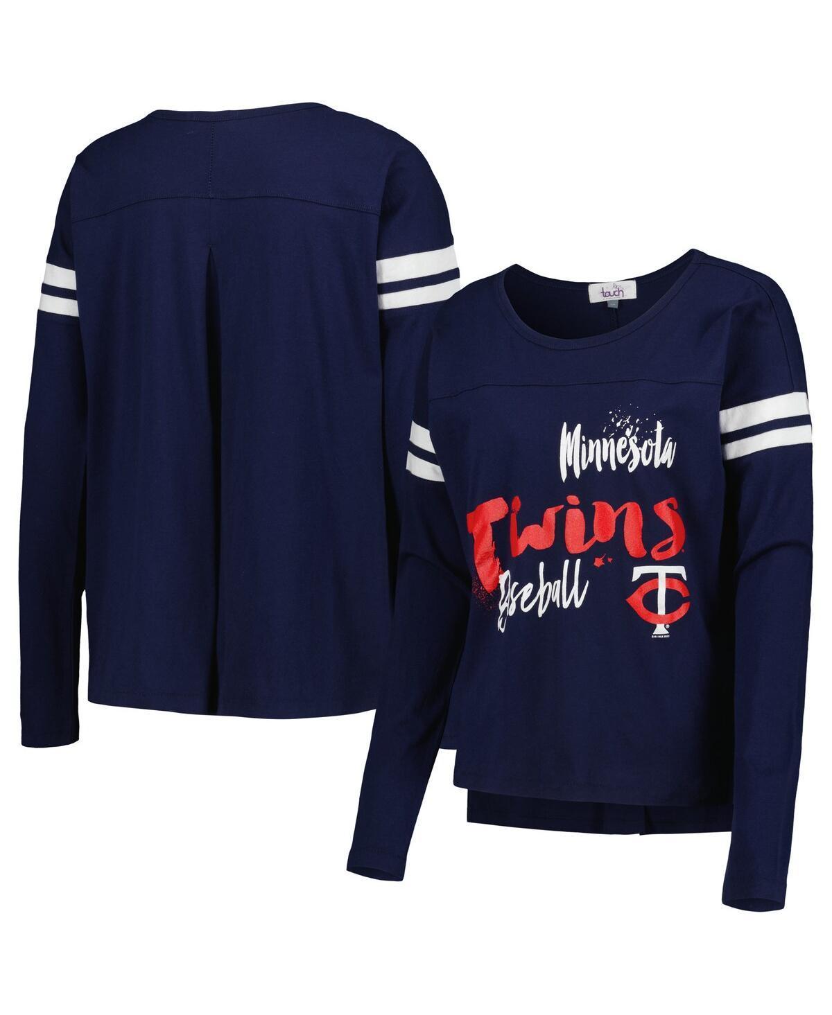 Womens Touch Navy Minnesota Twins Free Agent Long Sleeve T-shirt Product Image