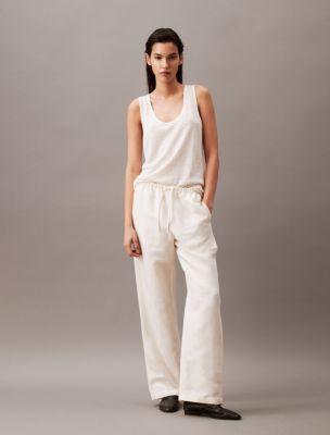 Casual Linen Blend Pull-On Pants Product Image