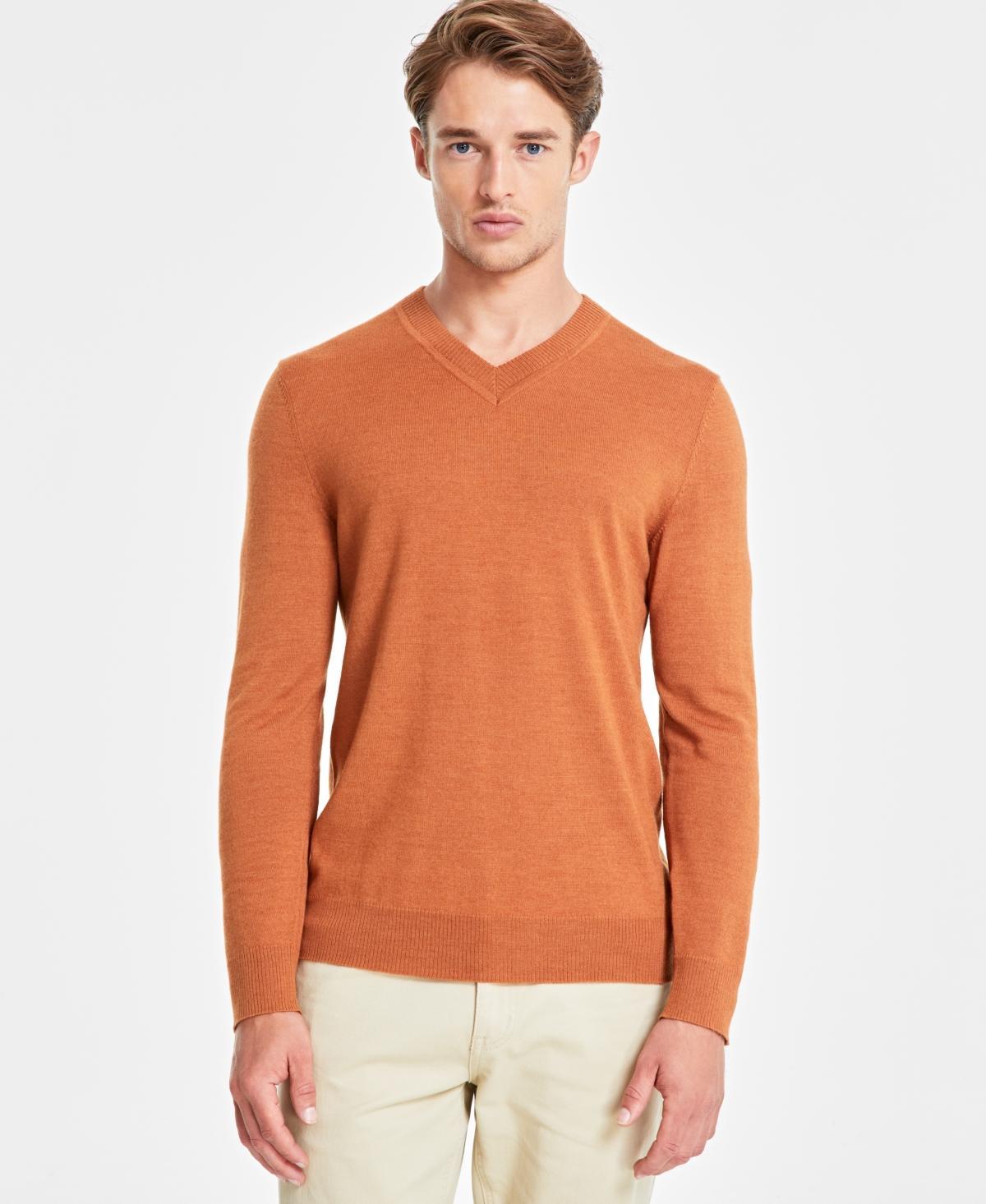 Alfani Mens Long-Sleeve V-Neck Merino Sweater, Created for Macys Product Image