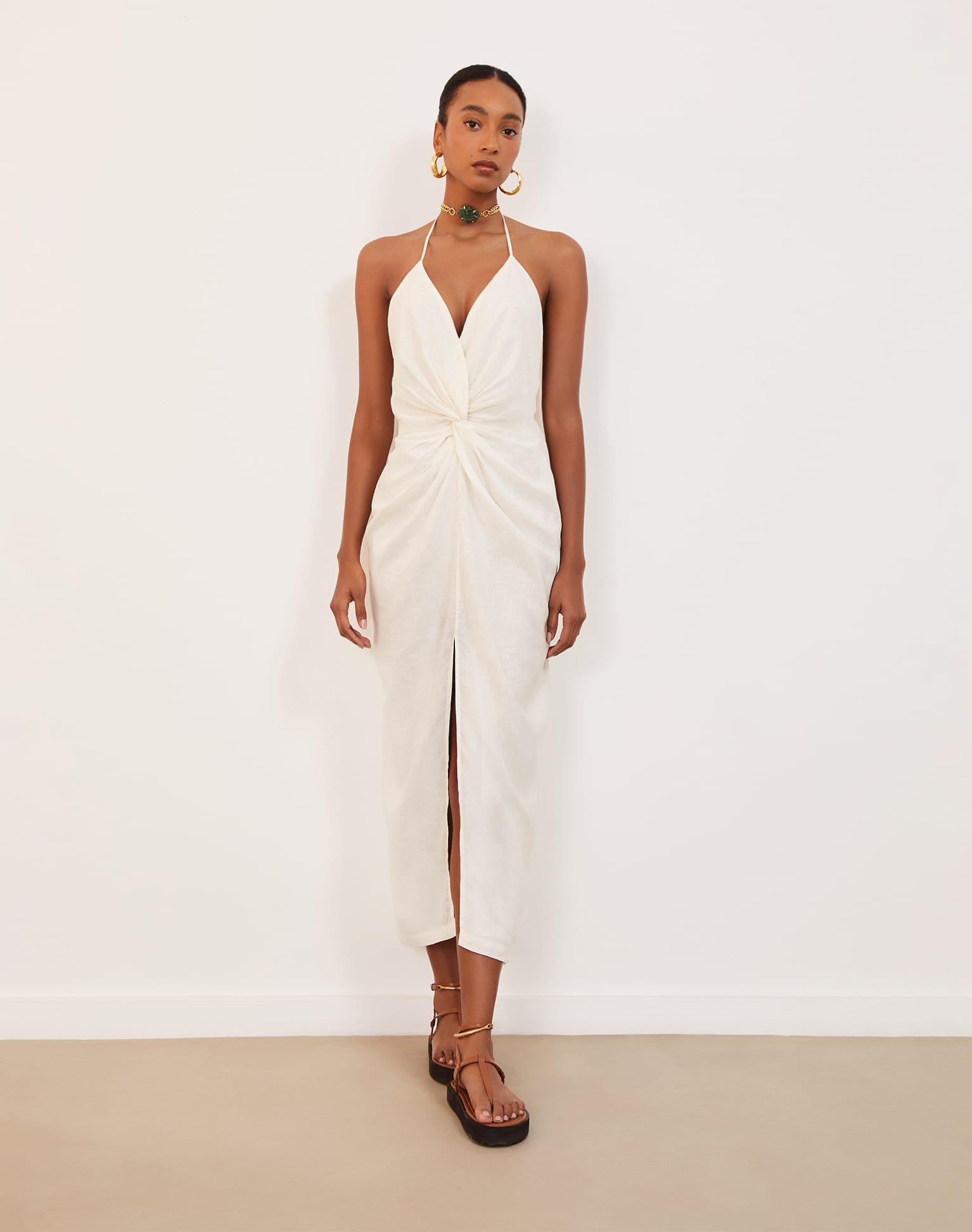 Kana Midi Dress - Off White Product Image