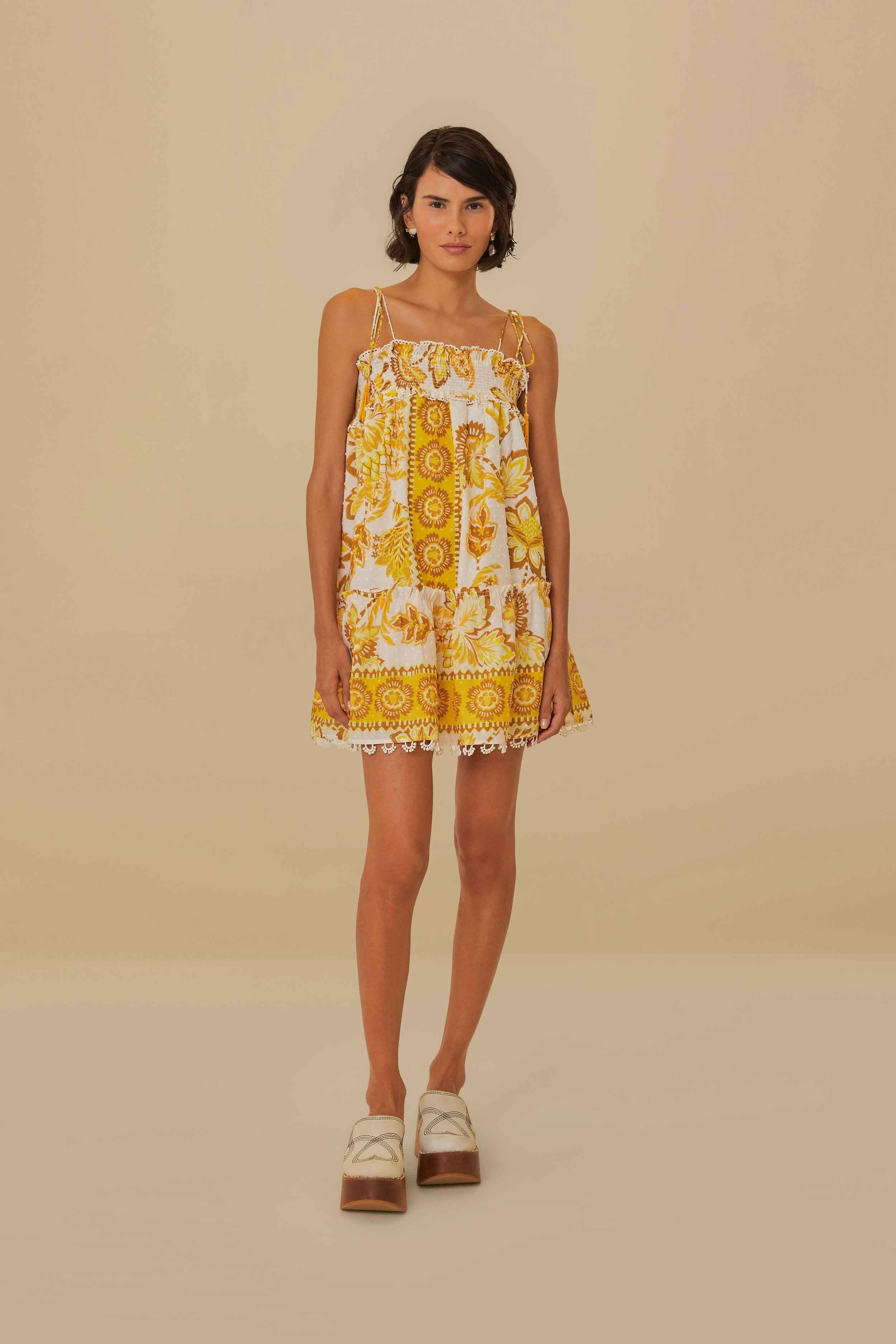 Off-White Aura Floral Mini Dress, AURA FLORAL OFF-WHITE / XS Product Image